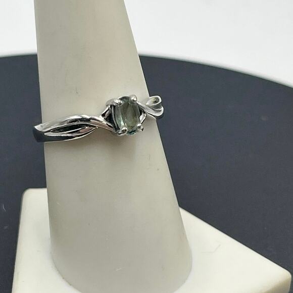 Ross Simons Sterling‎ Silver 925 Blue Topaz Leaf Design Ring Size 8.25, 3.83g - Picture 1 of 9